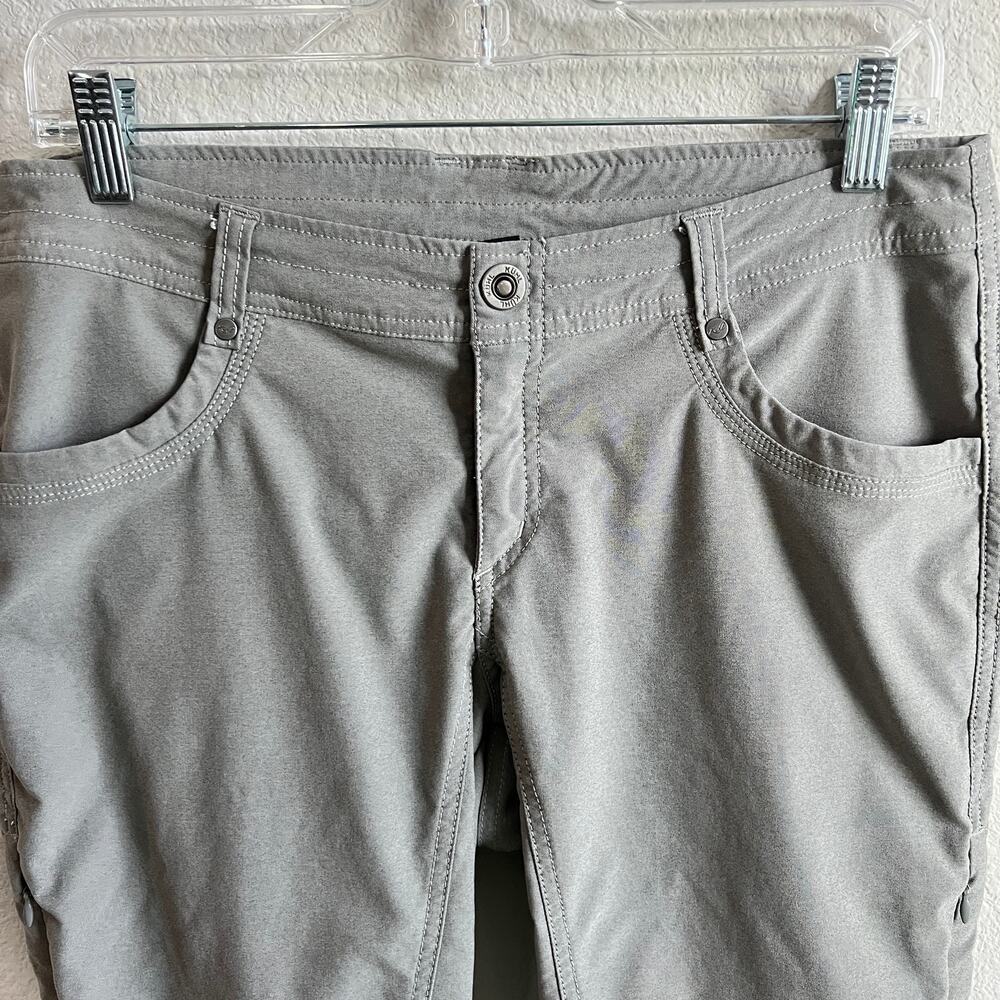Kuhl Trekr Kapri Capri Hiking Pant Women's 10 Gray Mid Rise Cinched Outdoor - Picture 2 of 8